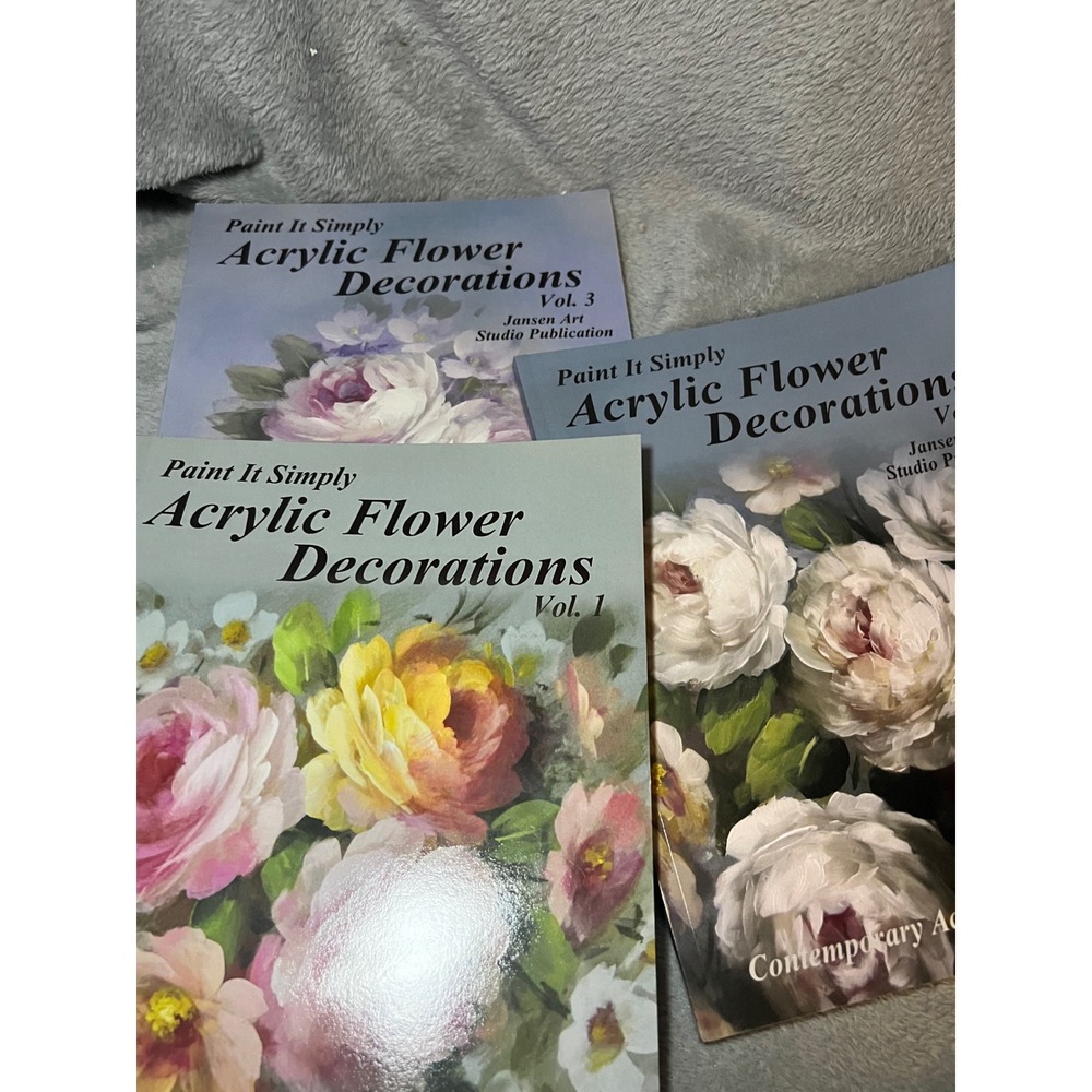 David Jansen Acrylic Flower Decorations Vol 1 2 3 Books DVD Painting Lot New